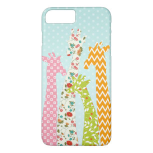 Pastel Pattern Filled 4 Giraffes iPhone 7 Plus iPhone 8 Plus/7 Plus Case