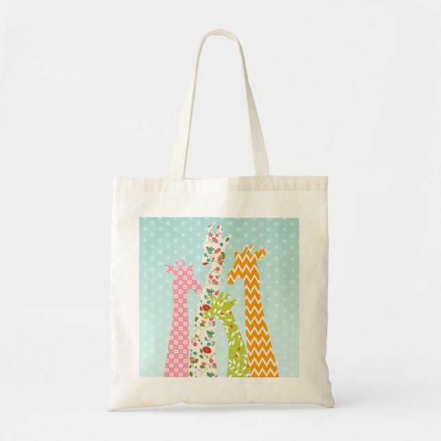 Pastel Pattern Giraffes Tote Bag (Front)