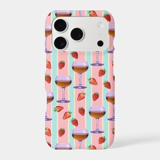 Pastel Pattern with Wine Glasses and Strawbefries (Back)
