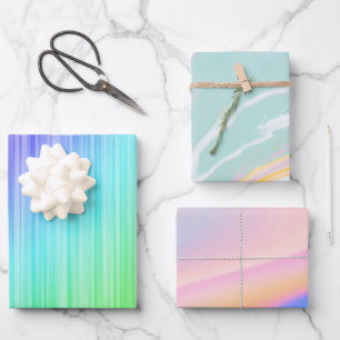 Pastel patterns wrapping paper sheet