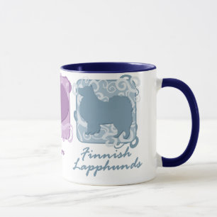Pastel Peace, Love, and Finnish Lapphunds Mug