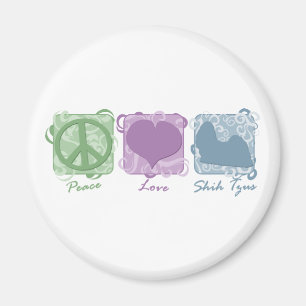 Pastel Peace, Love, and Shih Tzus Magnet