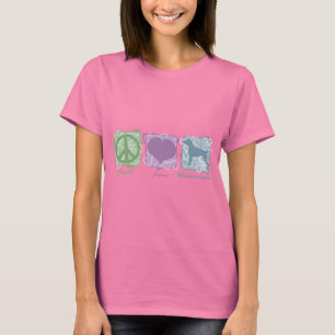 Pastel Peace, Love, and Weimaraners T-Shirt