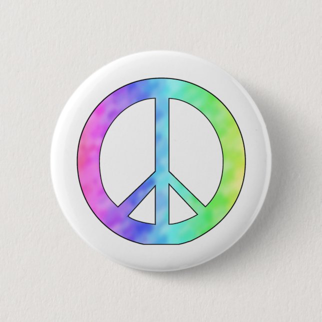 Pastel Peace Sign 6 Cm Round Badge (Front)