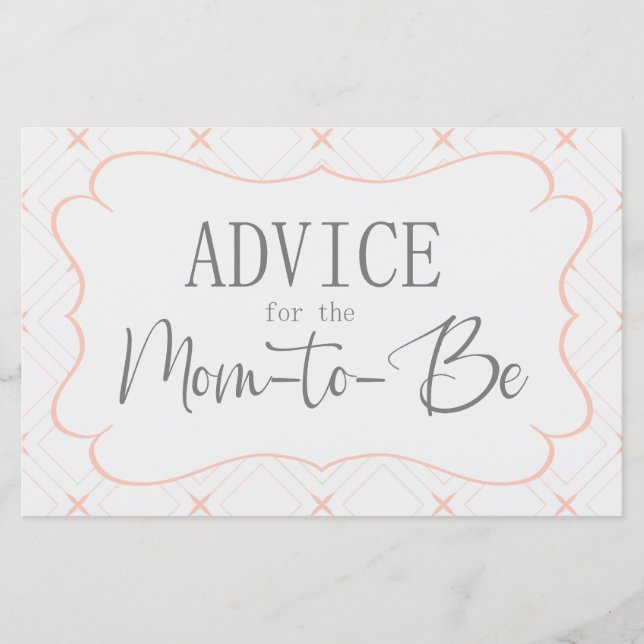 Pastel Peach and Cream Geometric Advice Card (Front)