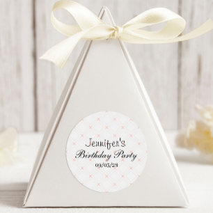 Pastel Peach and Cream Geometric Classic Round Sticker