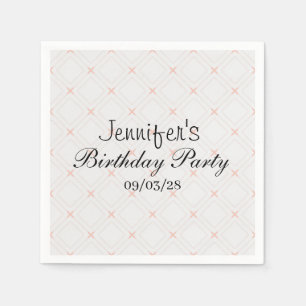 Pastel Peach and Cream Geometric Napkin