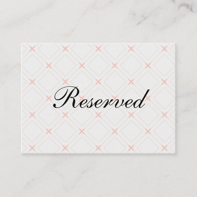 Pastel Peach and Cream Geometric Place Card (Front)