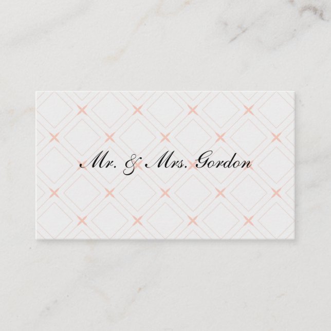 Pastel Peach and Cream Geometric Place Card (Front)