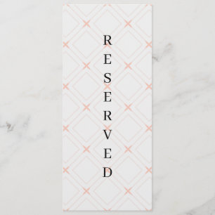 Pastel Peach and Cream Geometric Reserved Chair Menu