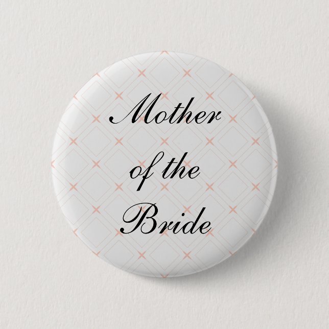 Pastel Peach and Cream Mother of the Bride 6 Cm Round Badge (Front)