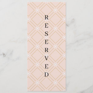 Pastel Peach and Gold Geometric Reserved Chair Menu