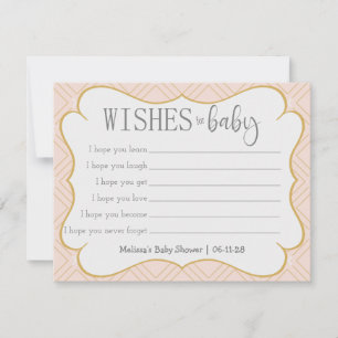 Pastel Peach and Gold Geometric Wishes for Baby