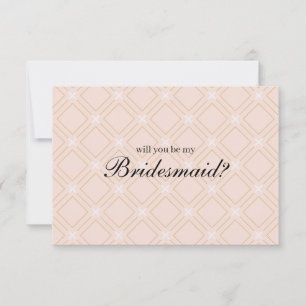Pastel Peach and Gold Will You Be My Bridesmaid