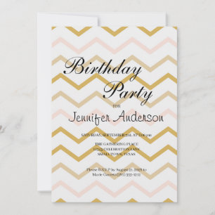 Pastel Peach and Gold Zig Zag