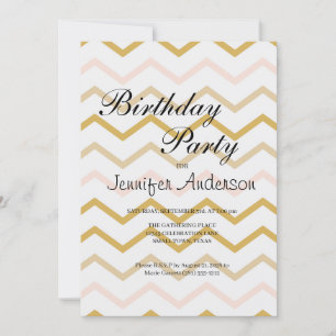 Pastel Peach and Gold Zig Zag