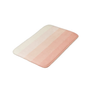 Pastel Peach Blush Orange Stripes Pattern Bath Mat