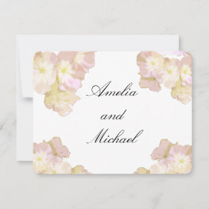 Pastel Peach & Cream Floral Wedding Invitation