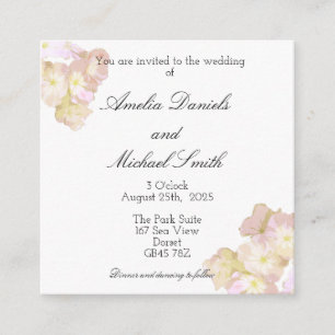 Pastel Peach & Cream Floral Wedding Invitation