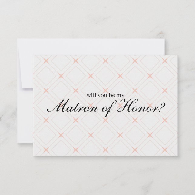 Pastel Peach Cream Will You Be My Matron of Honour (Front)