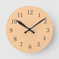 Pastel Peach Orange Earth Tone Kitchen Wall Clock