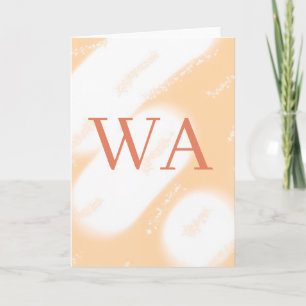 Pastel peach orange white monogram retro bold name card
