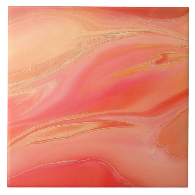Pastel peach pink abstract tile (Front)