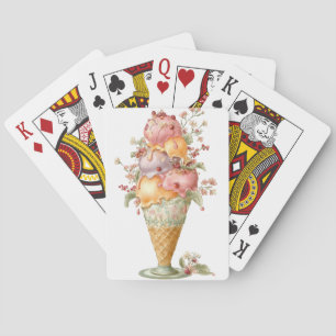 PASTEL PEACH & PINK SUMMER ICE CREAM PLAYING CARDS