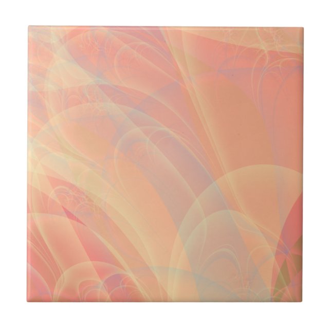 Pastel Peach Pink Yellow Silky Texture Tile (Front)