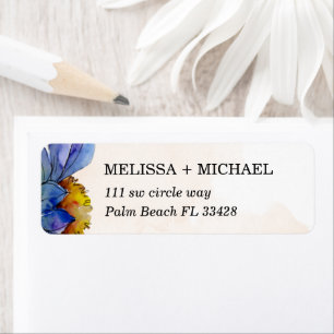 Pastel Peach & Purple Daisy Return Address