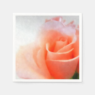 Pastel Peach Rose Paper Napkins