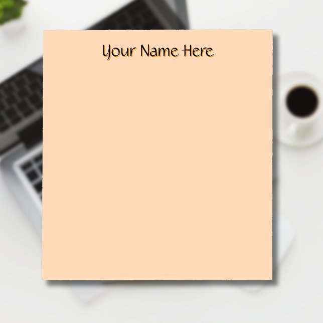 Pastel Peach Unique Personalised Teacher Gifts Notepad (Creator Uploaded)