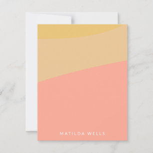 Pastel Peach Yellow Personalised Name Stationery Card