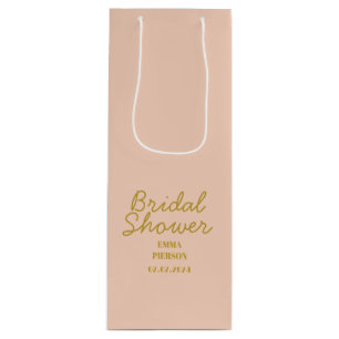 Pastel Peachy Favour gift Bridal Shower  Wine Gift Bag