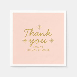 Pastel Peachy handwritting Bridal Shower Napkin