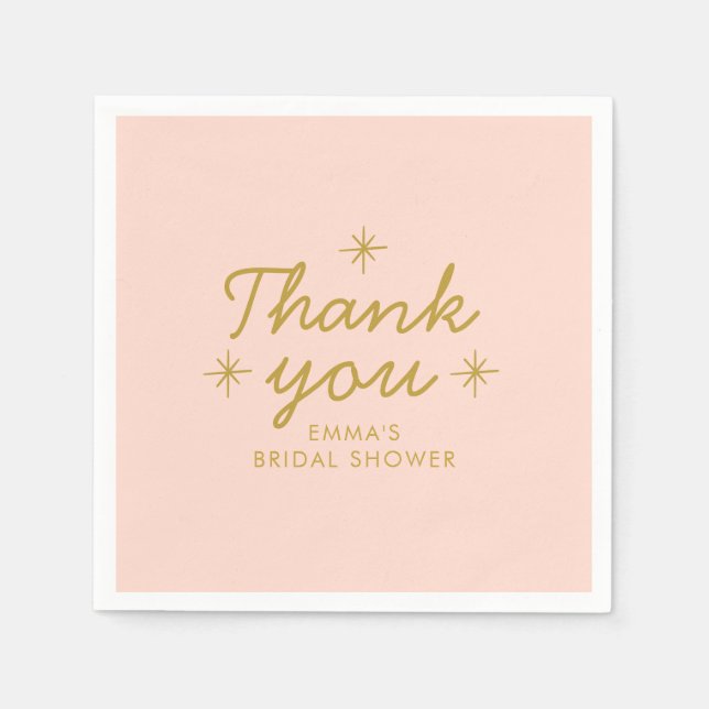 Pastel Peachy handwritting Bridal Shower Napkin (Front)