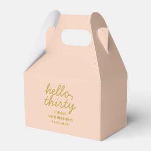 Pastel Peachy Hello Thirty Birthday Favor Box
