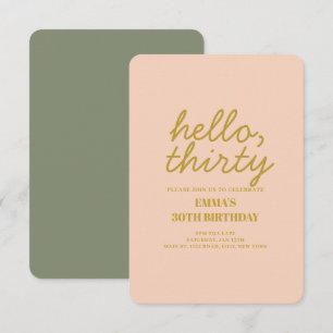 Pastel Peachy Hello Thirty Birthday invitation