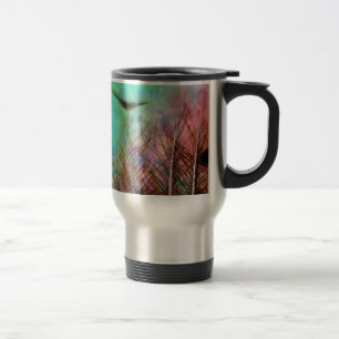 Pastel Peacock Feathers Travel Mug