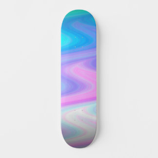 Pastel Peacock Waves  Skateboard