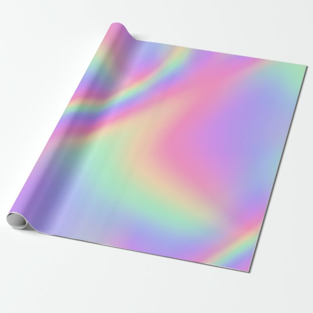pastel pearl holographic wrapping paper (Unrolled)