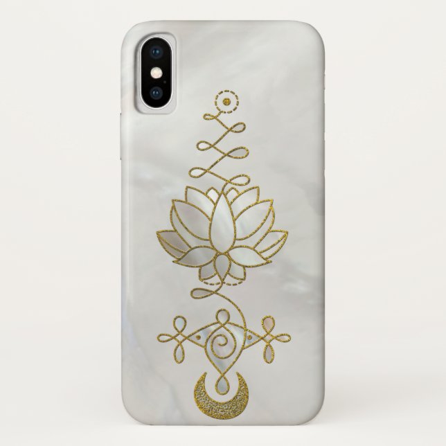 Pastel Pearl Unalome Lotus Symbol Case-Mate iPhone Case (Back)
