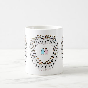 Pastel Penguins heart cup