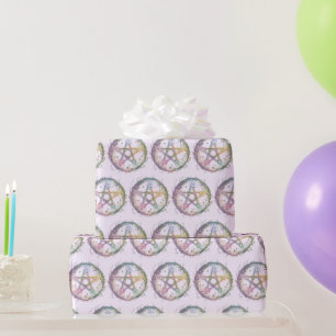 Pastel Pentagram Witchcraft Light Purple Halloween Wrapping Paper