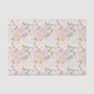 Pastel Peony & Butterfly Flower Pattern Tissue Paper