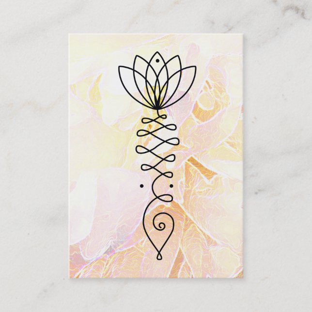 *~* Pastel Peony Healer Massage Reiki Yoga Lotus Business Card (Front)