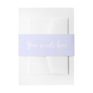 Pastel Periwinkle Purple Invitation Belly Bands Invitation Belly Band