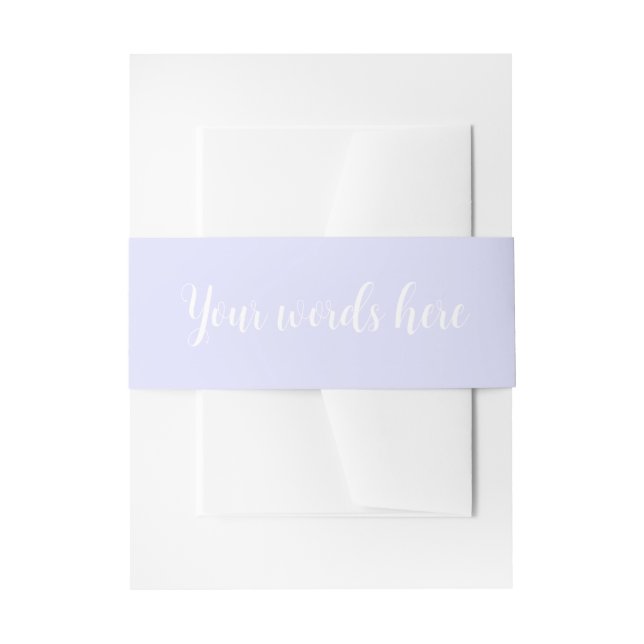 Pastel Periwinkle Purple Invitation Belly Bands Invitation Belly Band (Front Example)