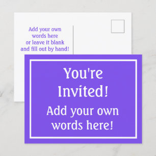 Pastel Periwinkle Purple Invitation Postcard