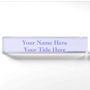 Pastel Periwinkle Purple Nameplate